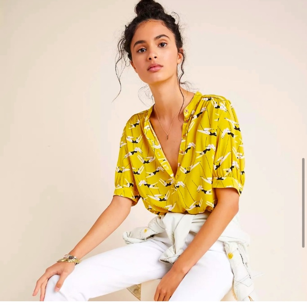 Anthropologie Emily Isabella Trapeze Blouse